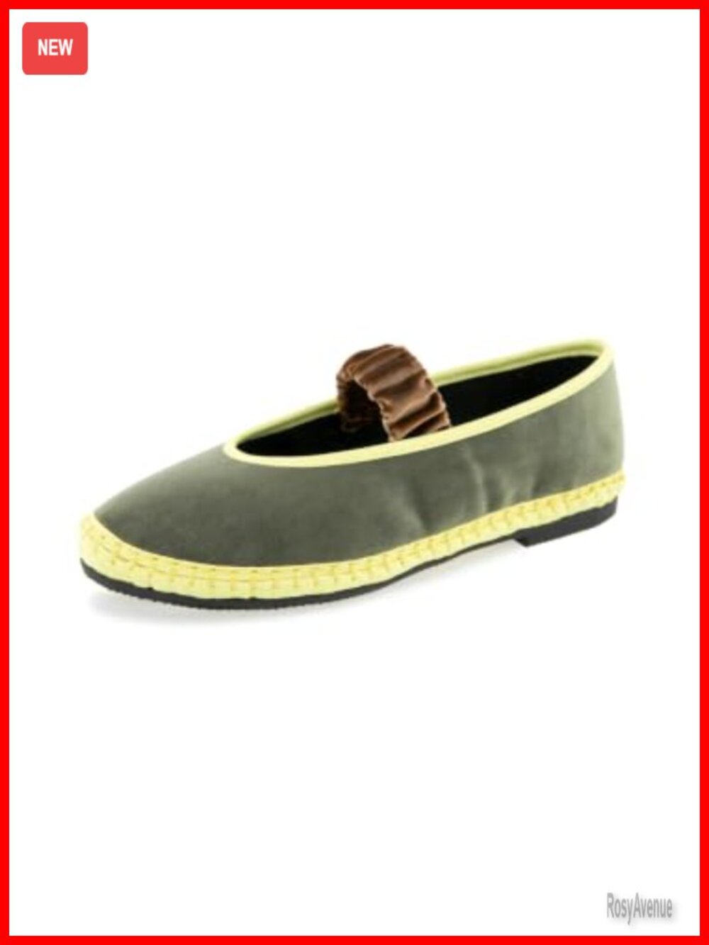 Velvet Mary Jane Scrunched Strap Flat Round Toe Pull-On